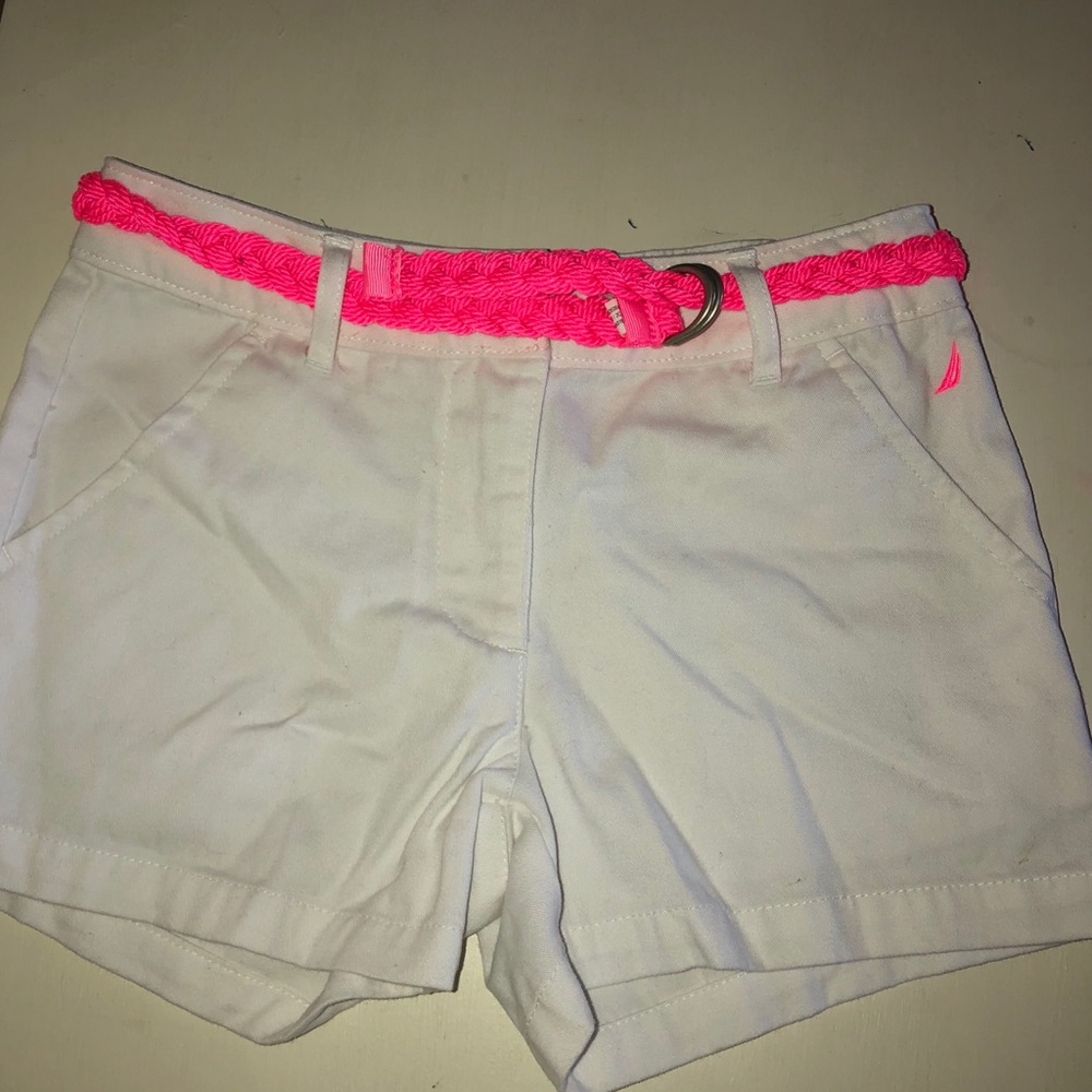 náutica white shorts kids 8 removable belt pockets